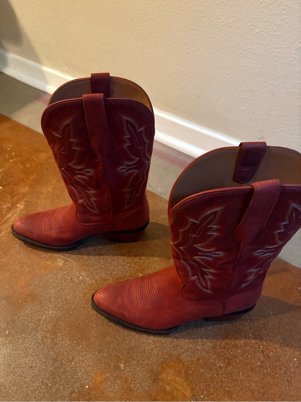 TECOVAS LIKE NEW Red Western Cowboy Boots